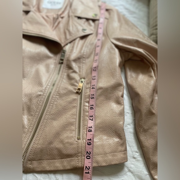 SZ L GUESS PINK FAUX LEATHER MOTO JACKET - Picture 11 of 14